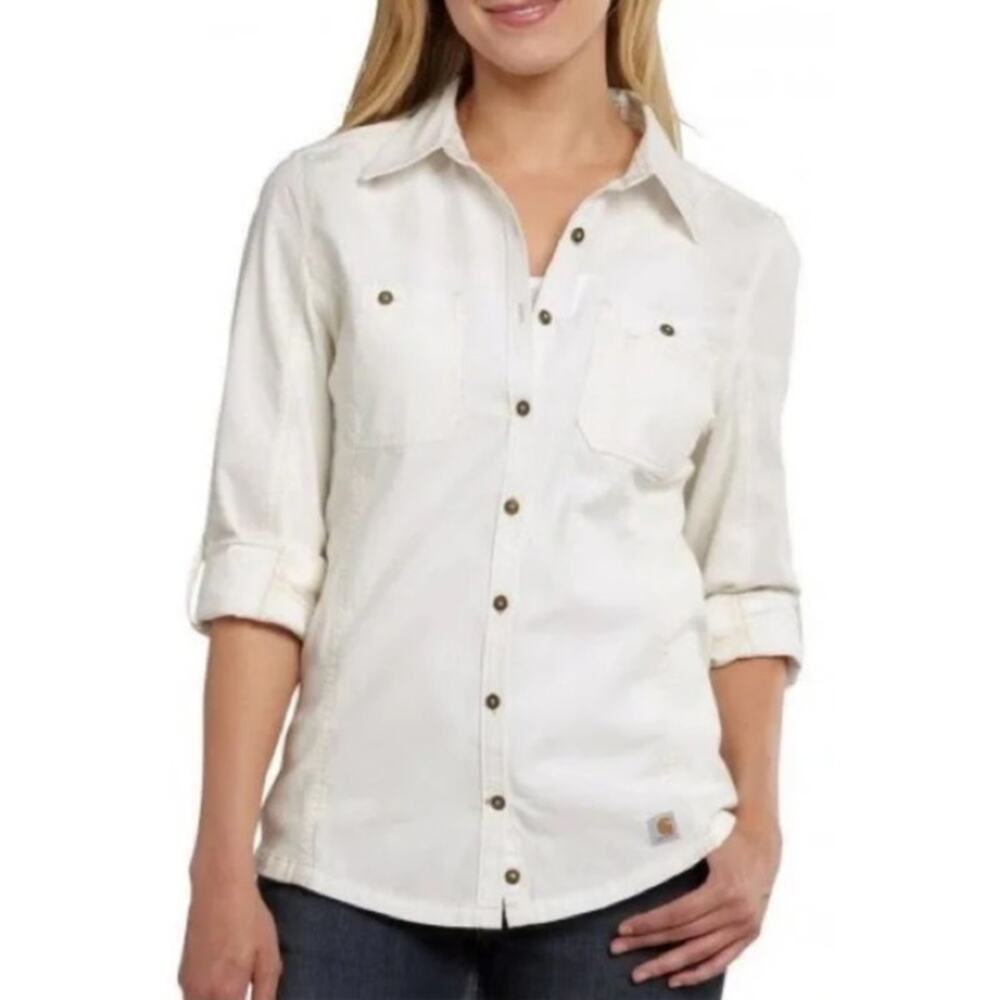 Carhartt Women's Cream Button-Down Work Shirt